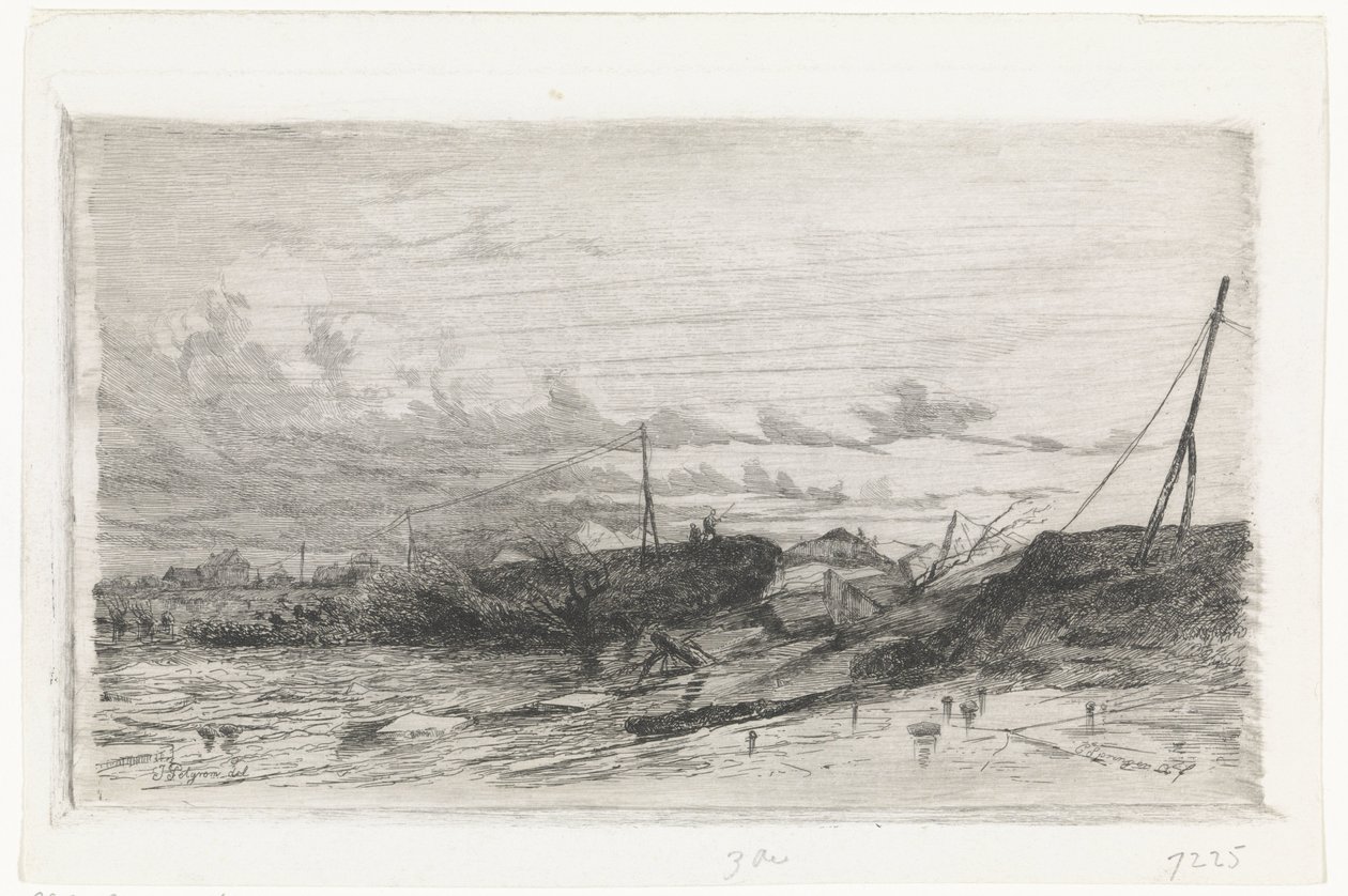 Gátszakadás Arnhemben, 1855 alkotó: Cornelis Springer