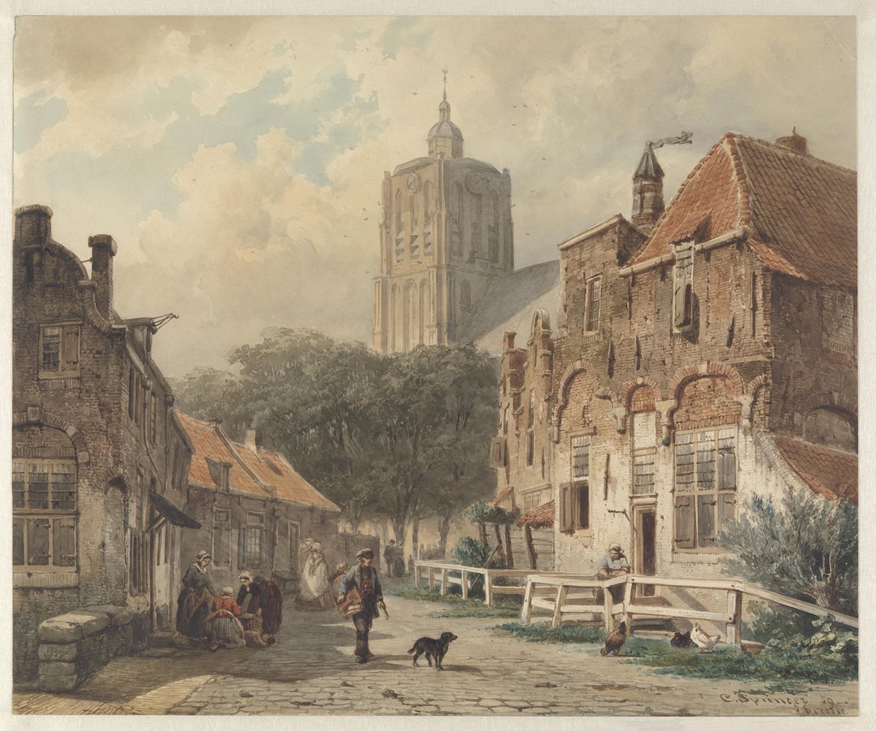 Kilátás Den Briel városára alkotó: Cornelis Springer