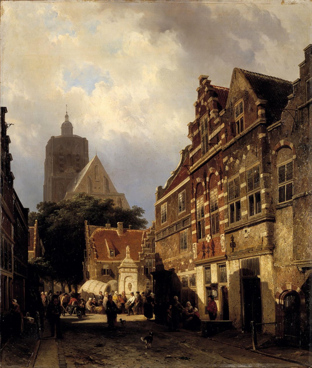 A den briel-i Wellerondom látképe alkotó: Cornelis Springer