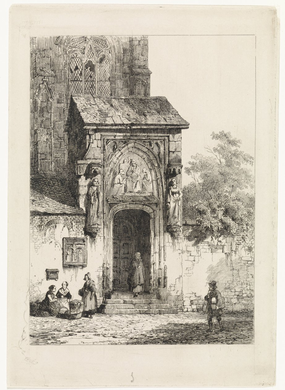 Kilátás egy templomkapura alkotó: Cornelis Springer