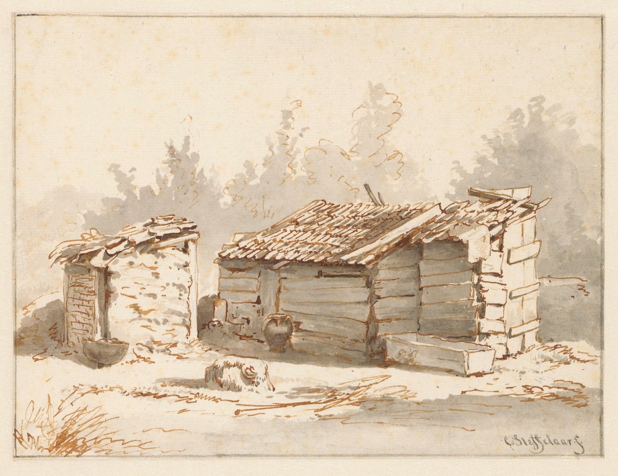 Két karám állattartásra alkotó: Cornelis Steffelaar