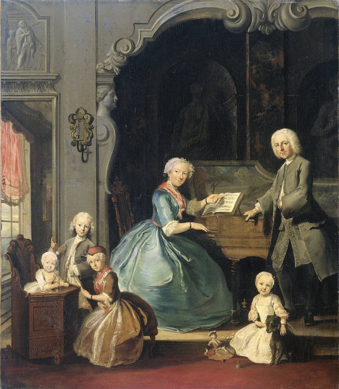 Családi csoport egy csembaló közelében Családi csoport csembalónál alkotó: Cornelis Troost