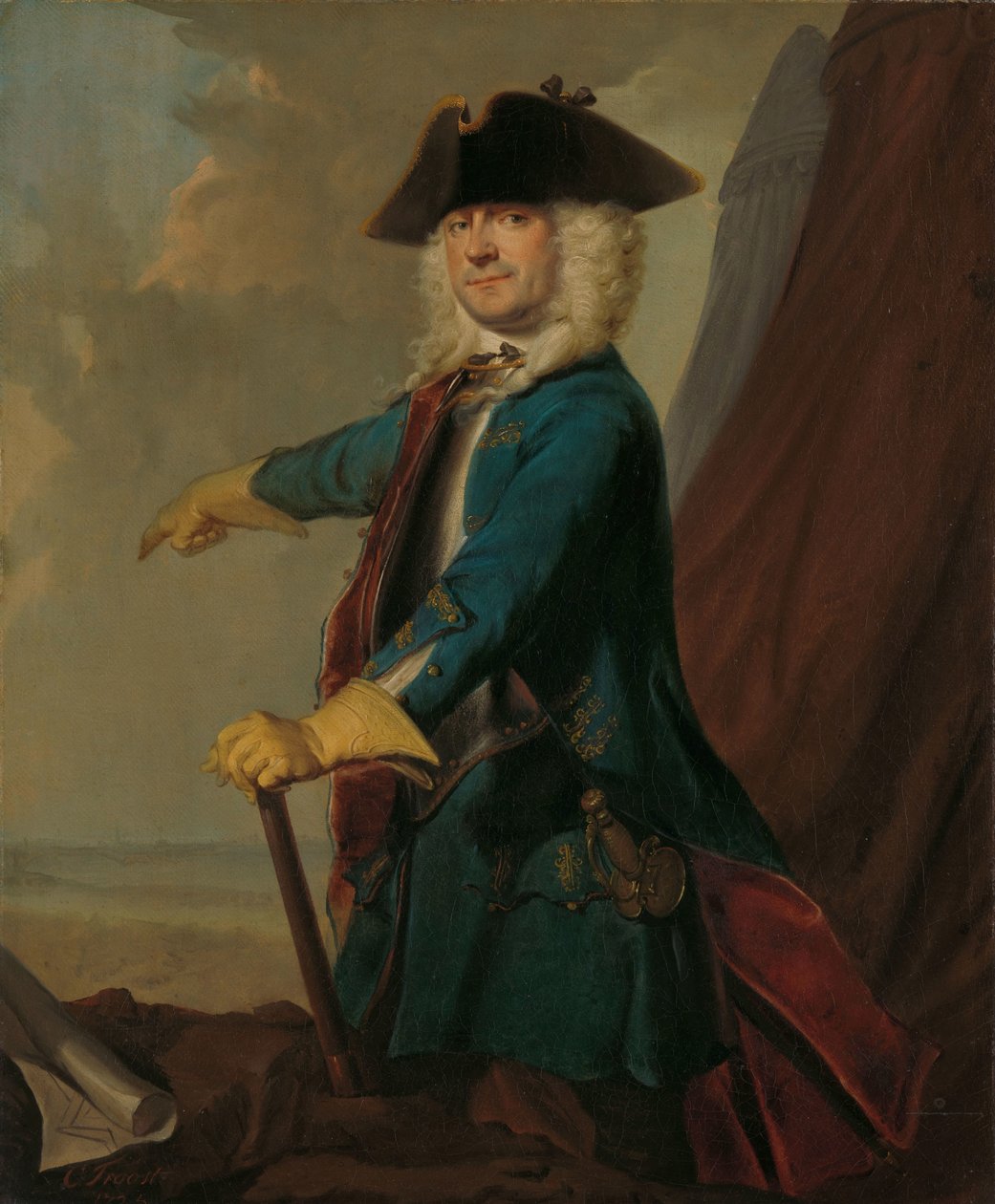 Gerrit Sichterman (1688-1730). A lovasság parancsnoka, az Oranje-Groningen Gyalogezred ezredese, a Grave parancsnoka alkotó: Cornelis Troost