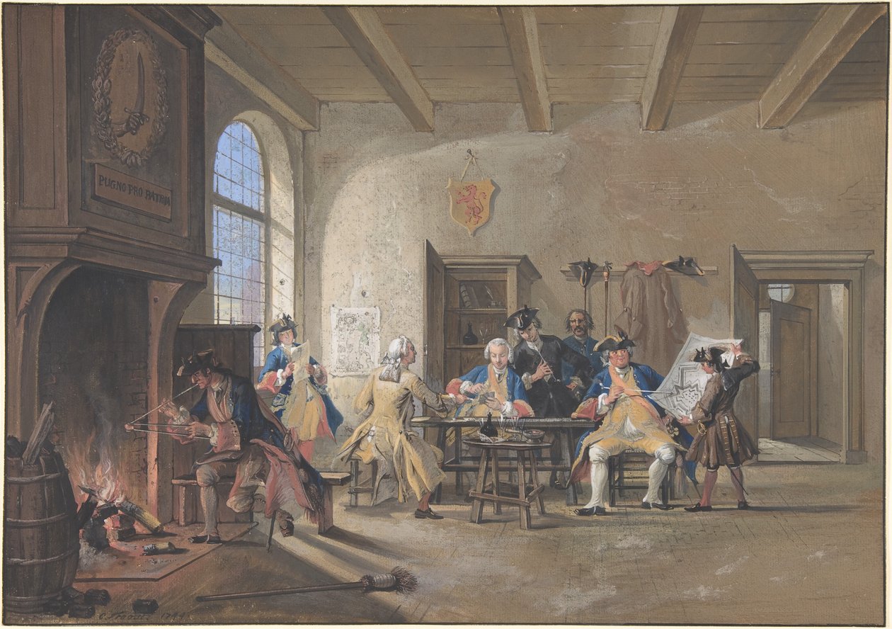 Jelenet az őrszobában alkotó: Cornelis Troost