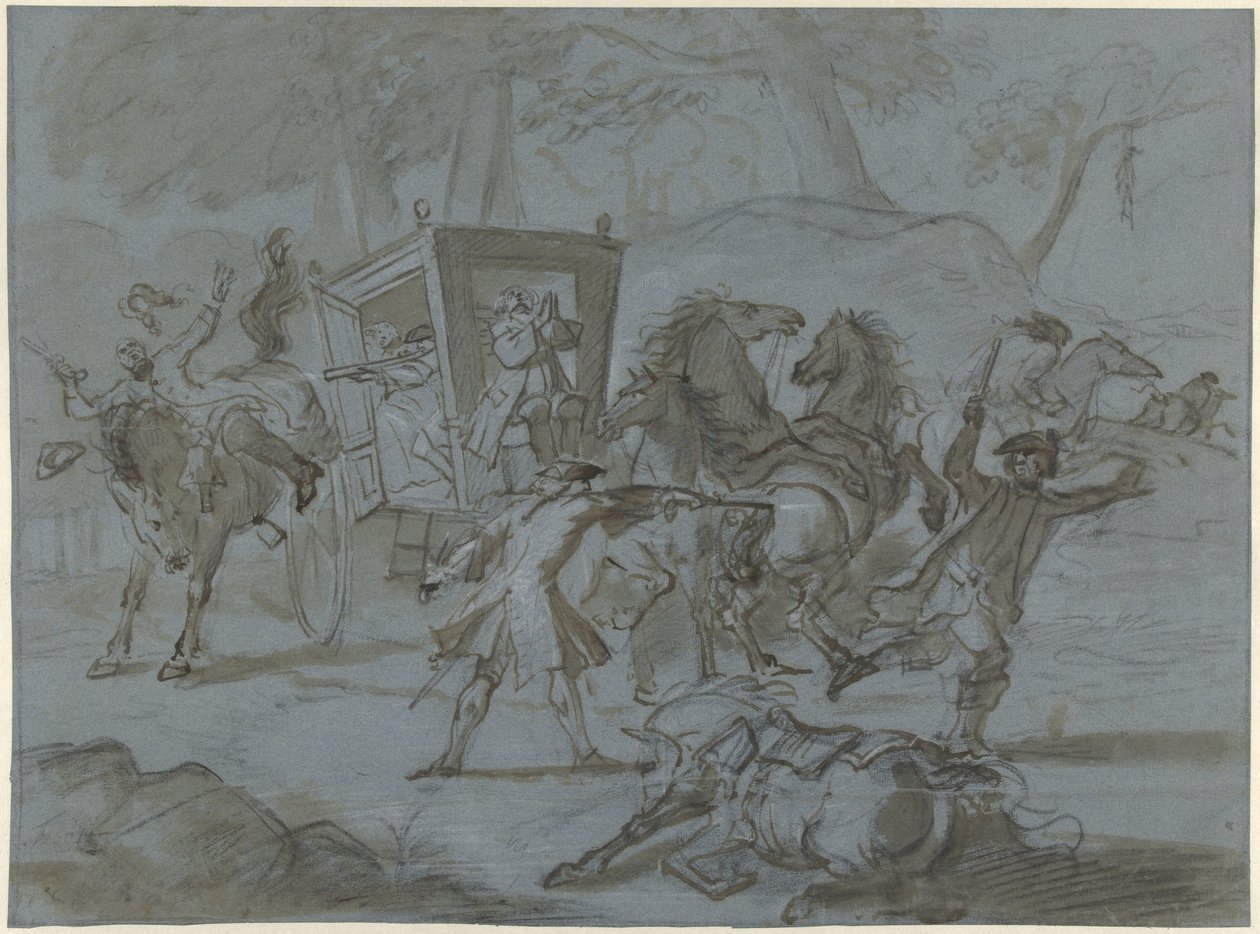 Rablás egy hintón alkotó: Cornelis Troost