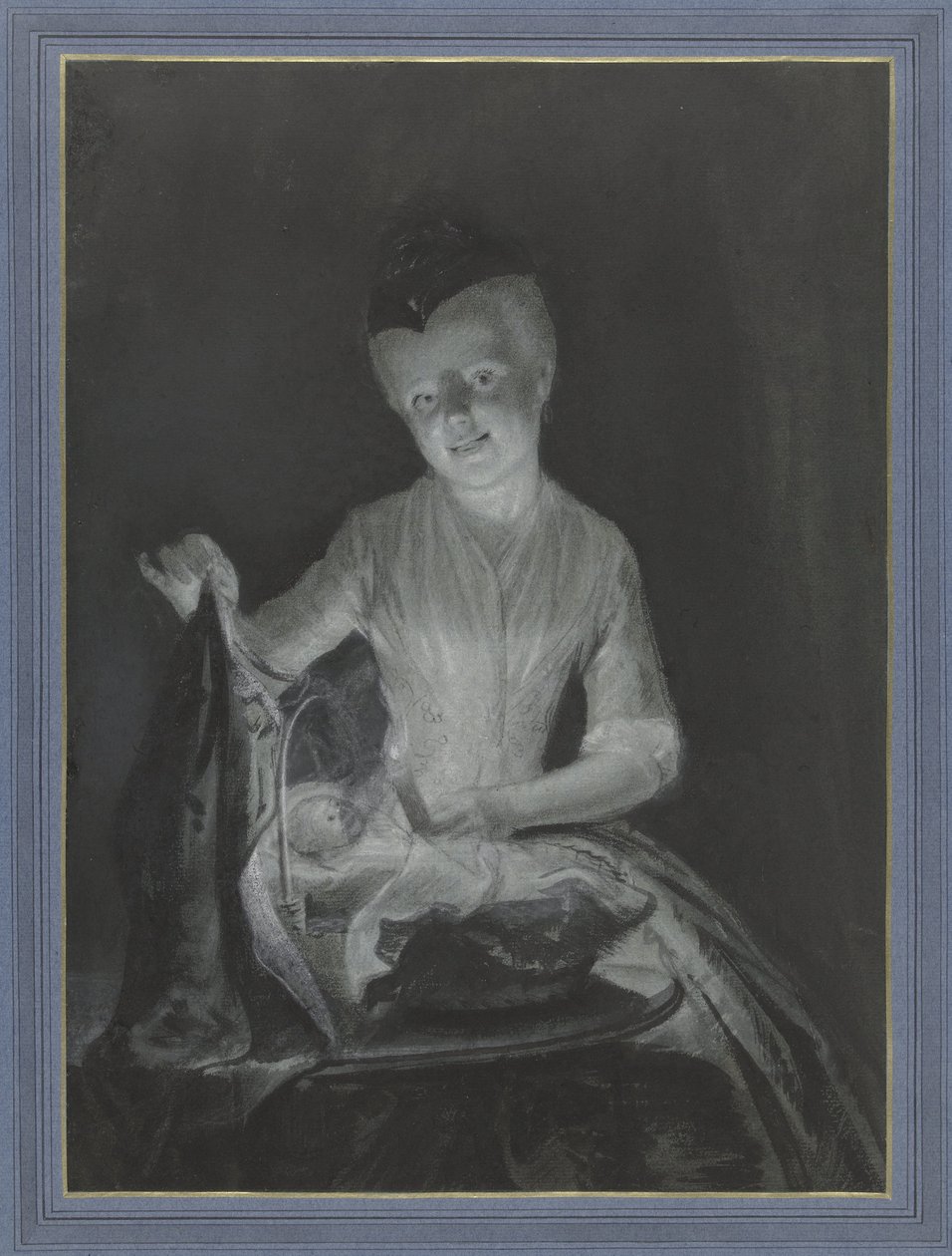 Sara Troost a babájával alkotó: Cornelis Troost