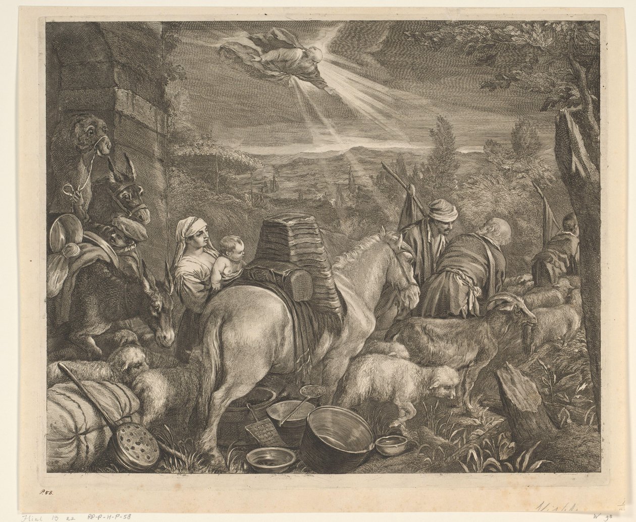 Ábrahám elhagyja Háránt Chelations (sorozat címe) alkotó: Cornelis Visscher (II)