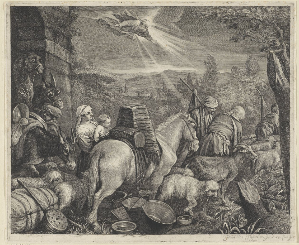 Ábrahám elhagyja Háránt alkotó: Cornelis Visscher (II)