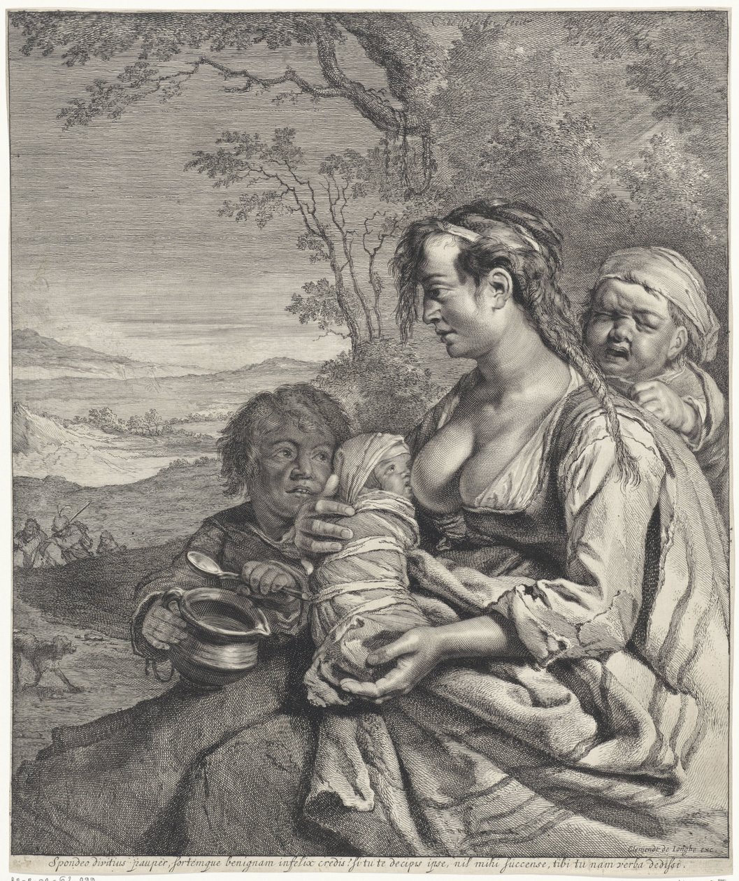 Heidi Ígérem, minél gazdagabb a szegény (...) az általam adott szavak (cím a tárgyon) alkotó: Cornelis Visscher (II)