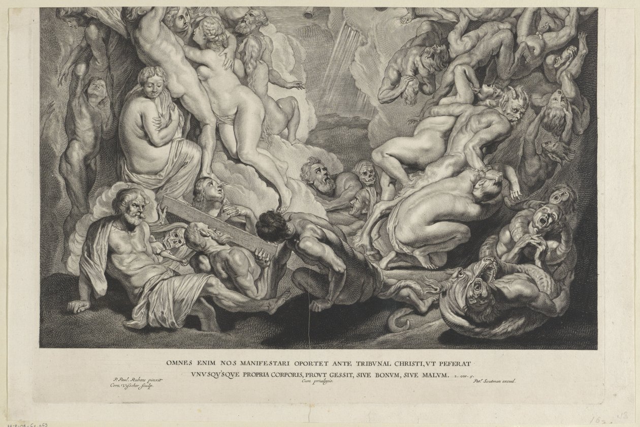 Utolsó ítélet (alsó tábla) alkotó: Cornelis Visscher (II)