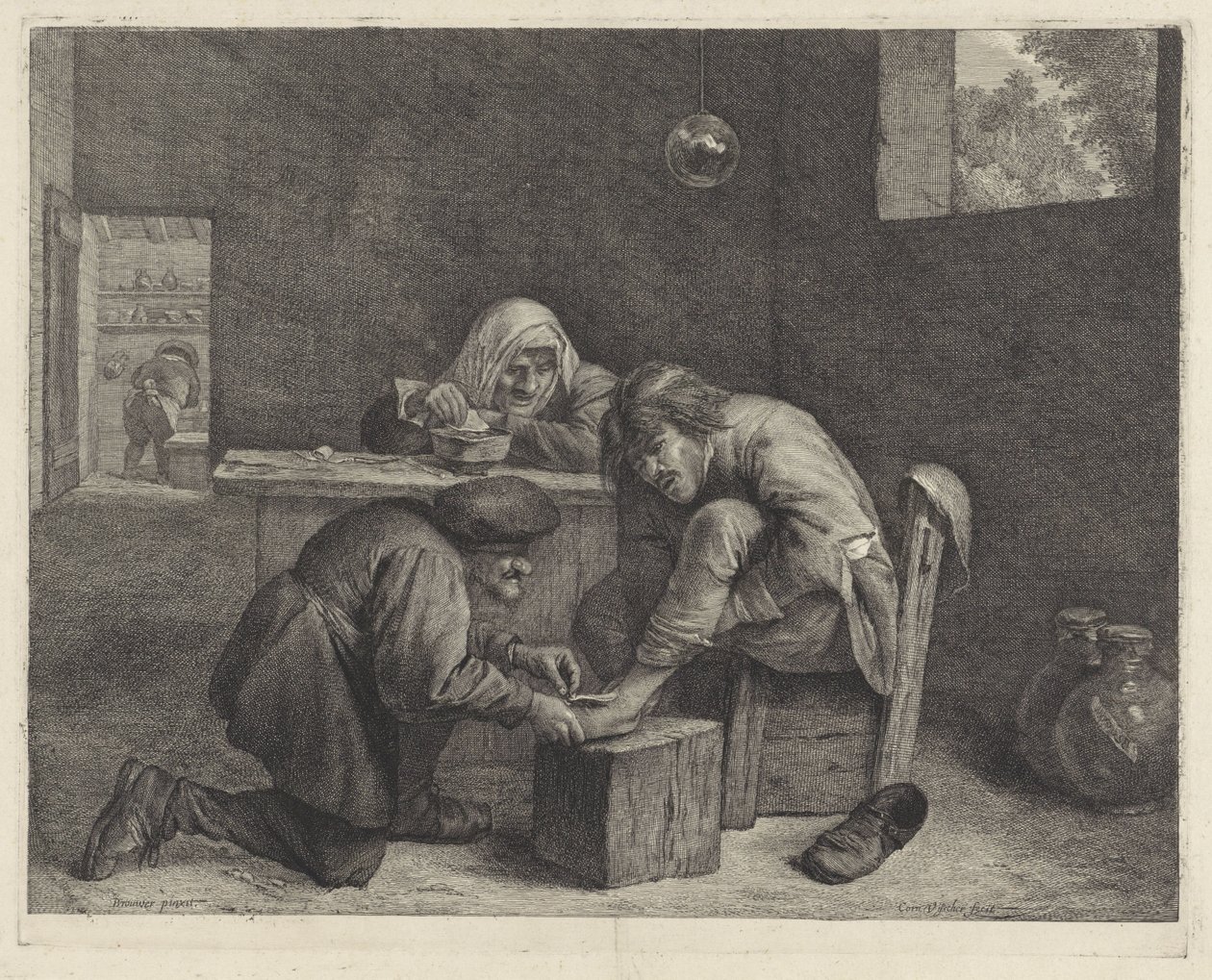 Férfi az orvosnál alkotó: Cornelis Visscher (II)