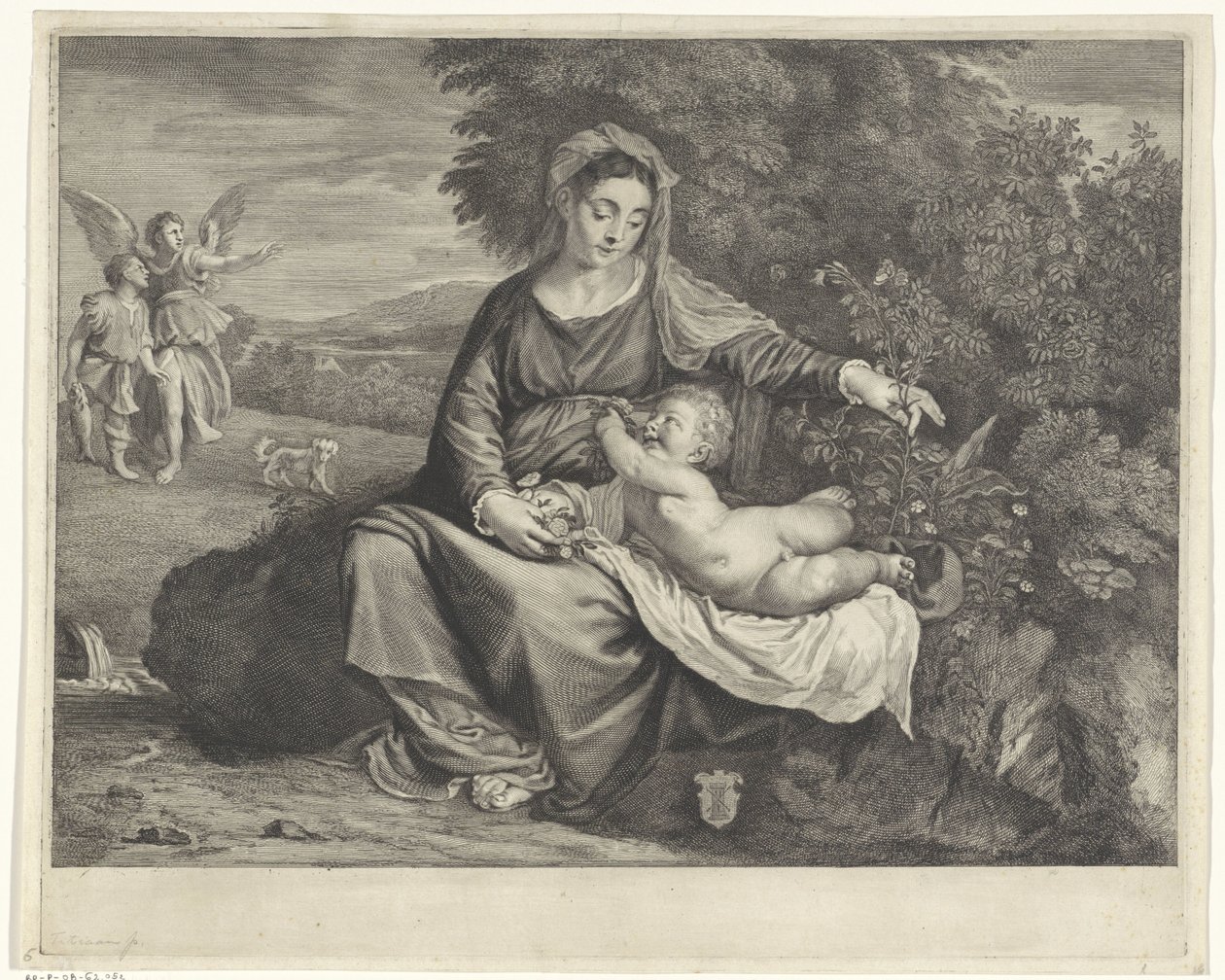 Mária gyermekével és Tóbiással és az angyallal alkotó: Cornelis Visscher (II)