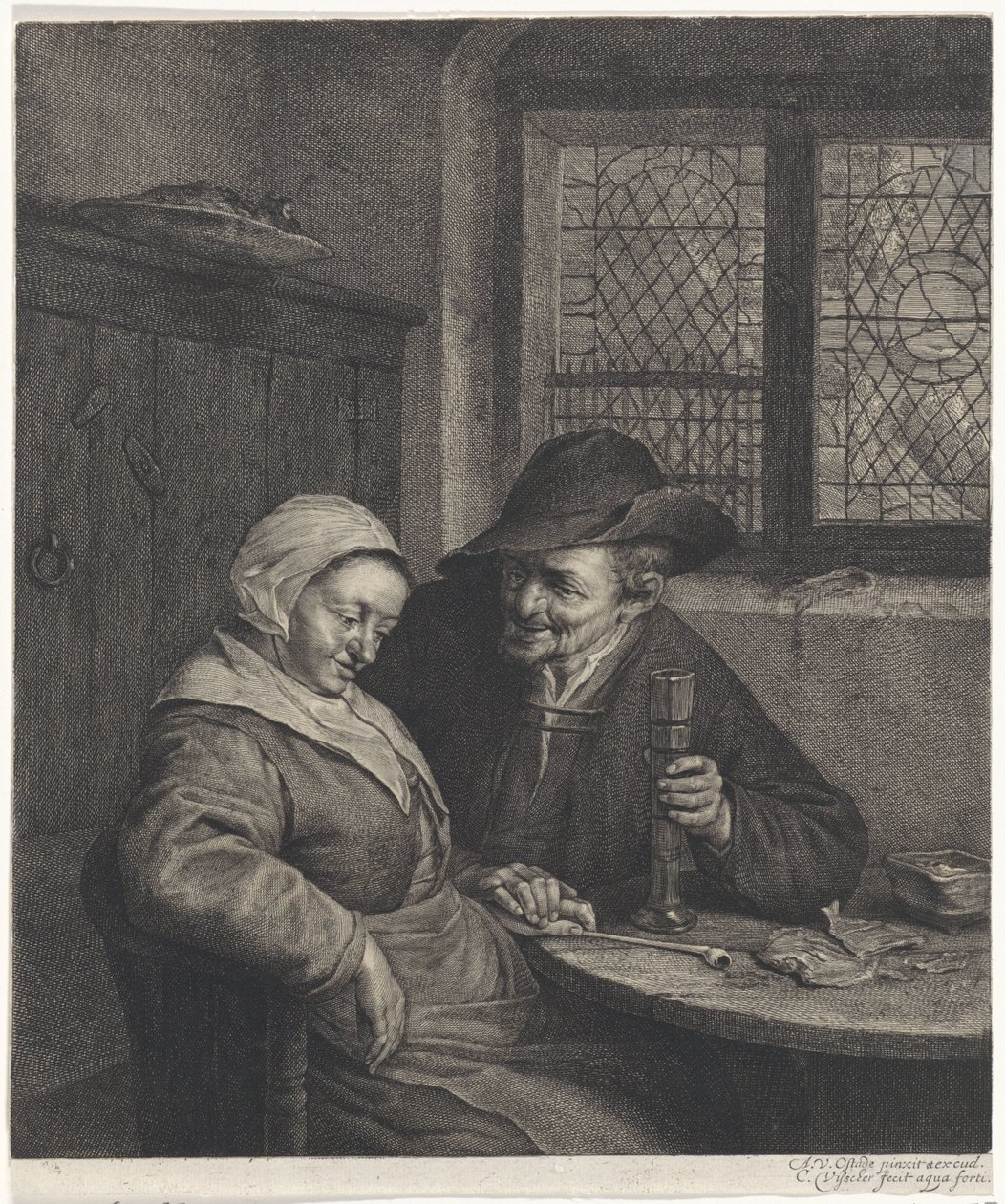 Öreg házaspár A sós lepényhal alkotó: Cornelis Visscher (II)