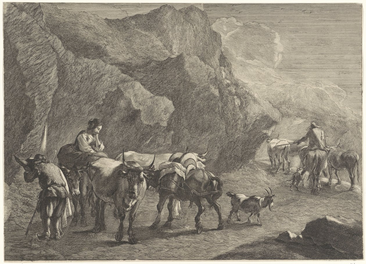Sziklás táj pásztorokkal alkotó: Cornelis Visscher (II)