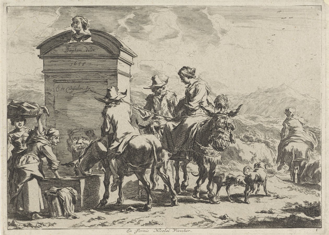 Pihenőhely Tájképek (sorozat címe) alkotó: Cornelis Visscher (II)