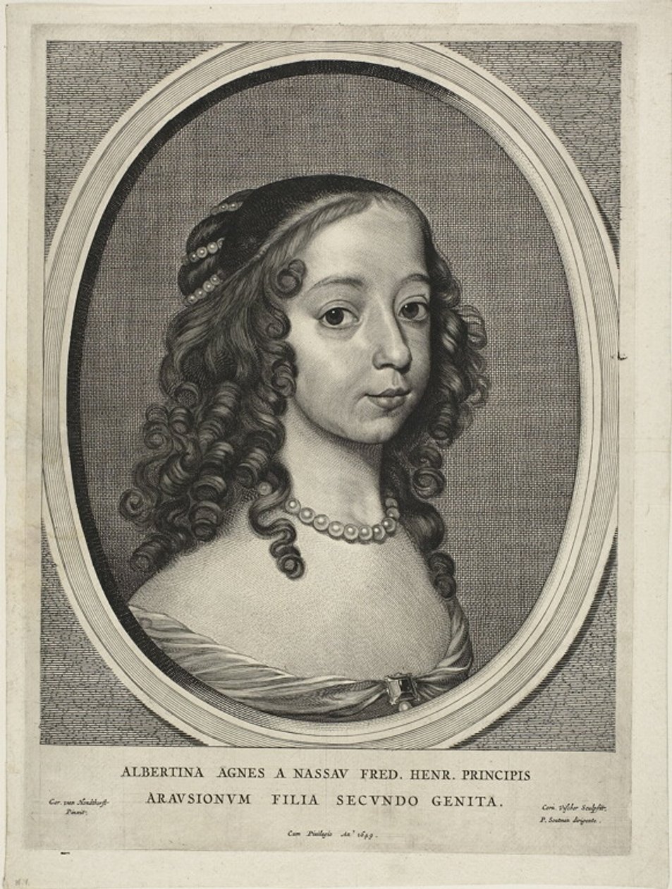 Albertine Agnes, Nassau Narancs hercegnője, a Kilenc portréból alkotó: Cornelis Visscher