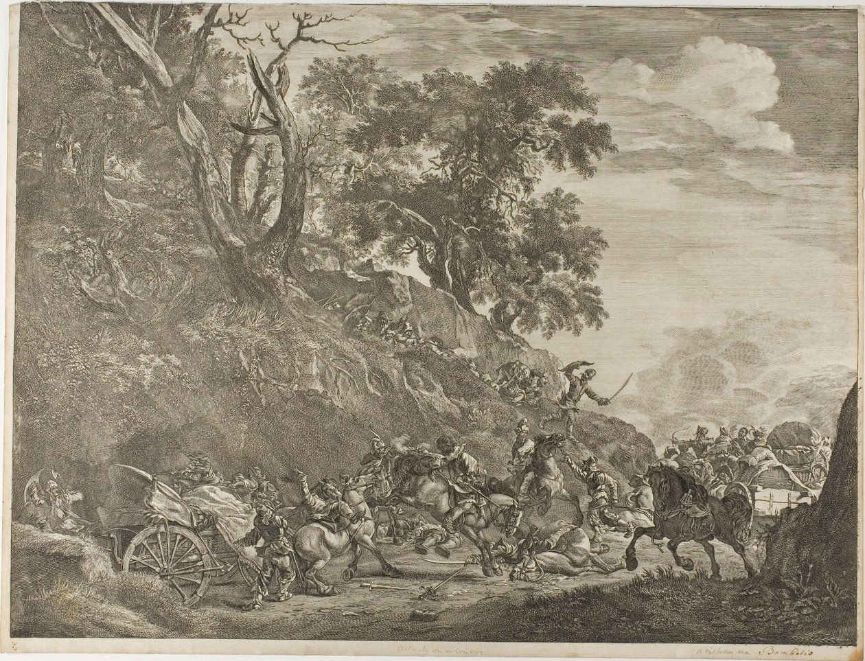 Támadás egy konvoj ellen alkotó: Cornelis Visscher