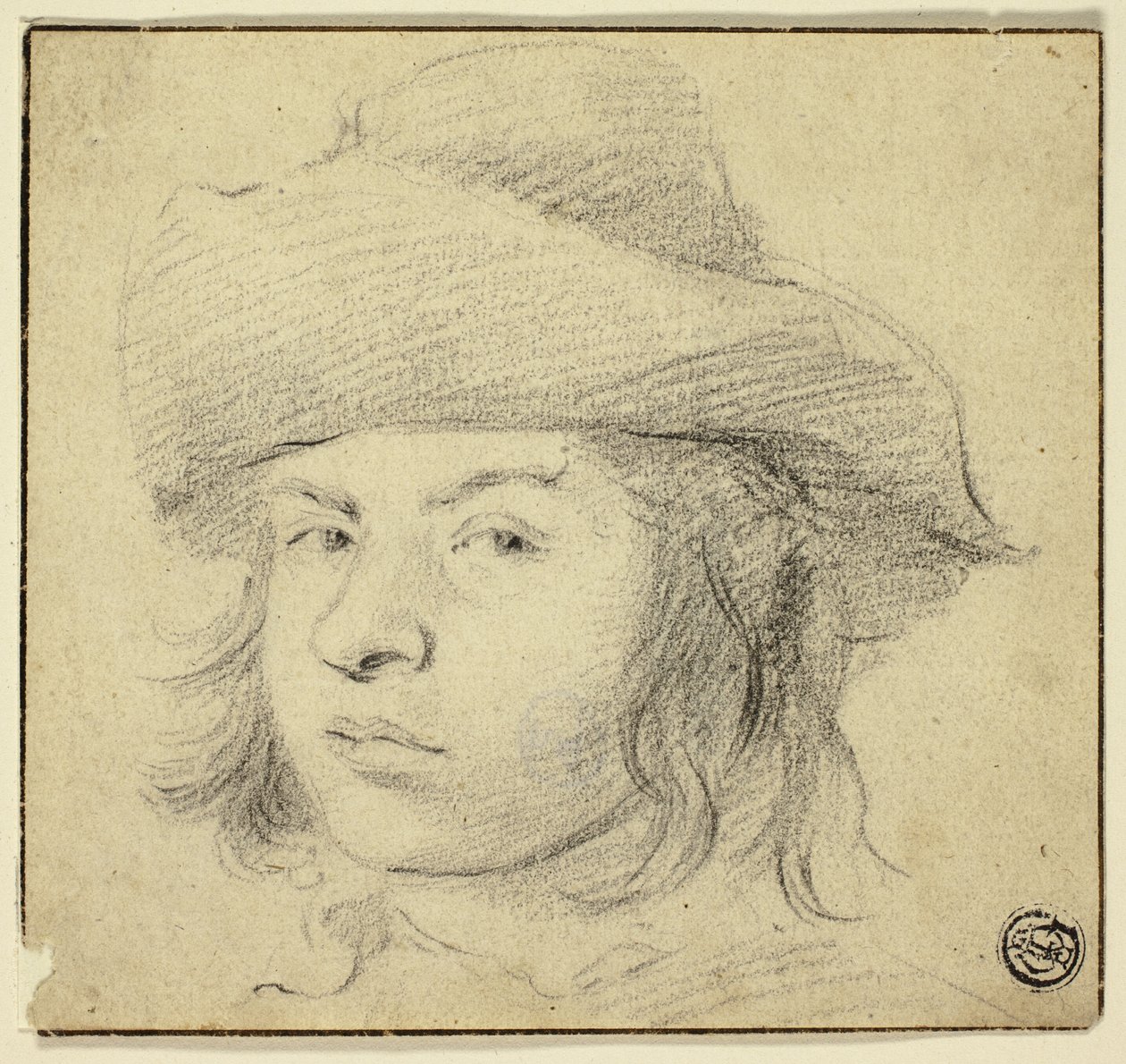 Fiatal férfi mellszobra kalappal alkotó: Cornelis Visscher