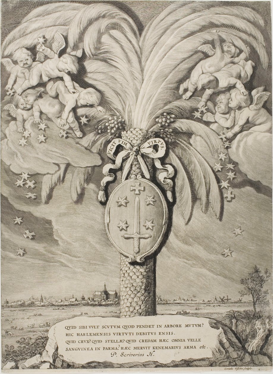 Haarlem címere, Holland, Zeeland és Nyugat-Frisia grófjainak és grófnőinek végoldala alkotó: Cornelis Visscher