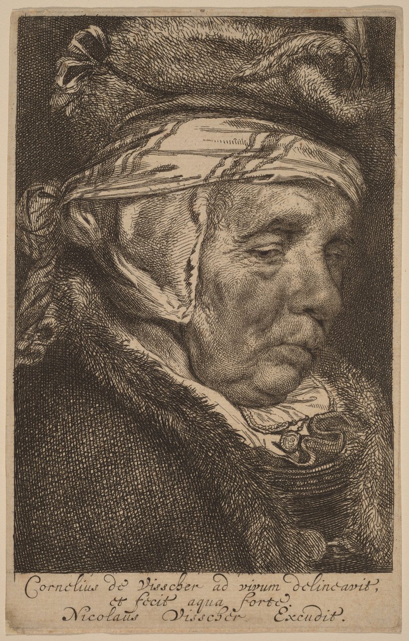 Egy idős nő feje (Visscher anyja) alkotó: Cornelis Visscher