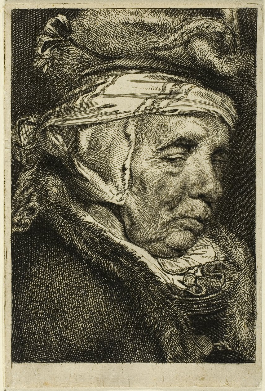 Egy öregasszony feje alkotó: Cornelis Visscher