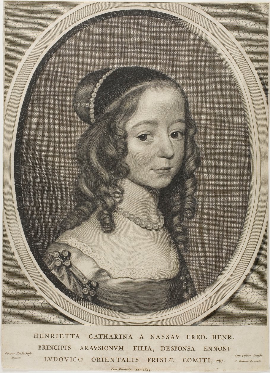 Henrietta Catharina, Nassaui Oranje hercegnő, a Kilenc portréból alkotó: Cornelis Visscher