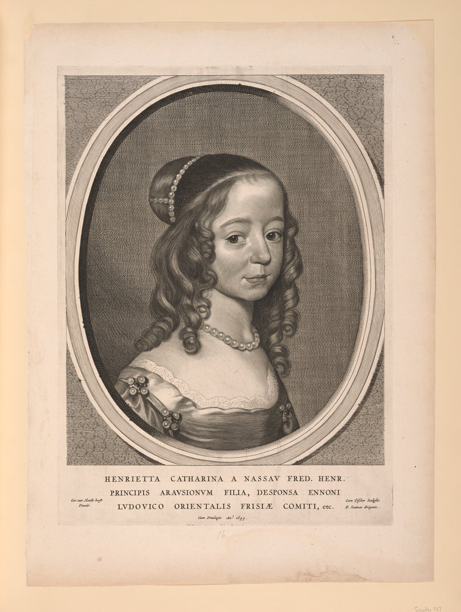 Henrietta Catharina, Nassaui Oranje hercegnő, a Kilenc portréból alkotó: Cornelis Visscher