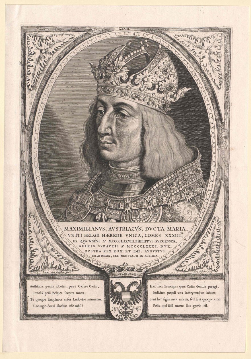 I. Maximilián római császár (nyomtatás) alkotó: Cornelis Visscher