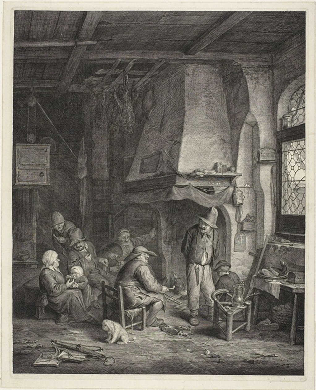 Belső tér egy fogadóban, a "The Skaters" (A korcsolyázók) nevű fogadóban alkotó: Cornelis Visscher