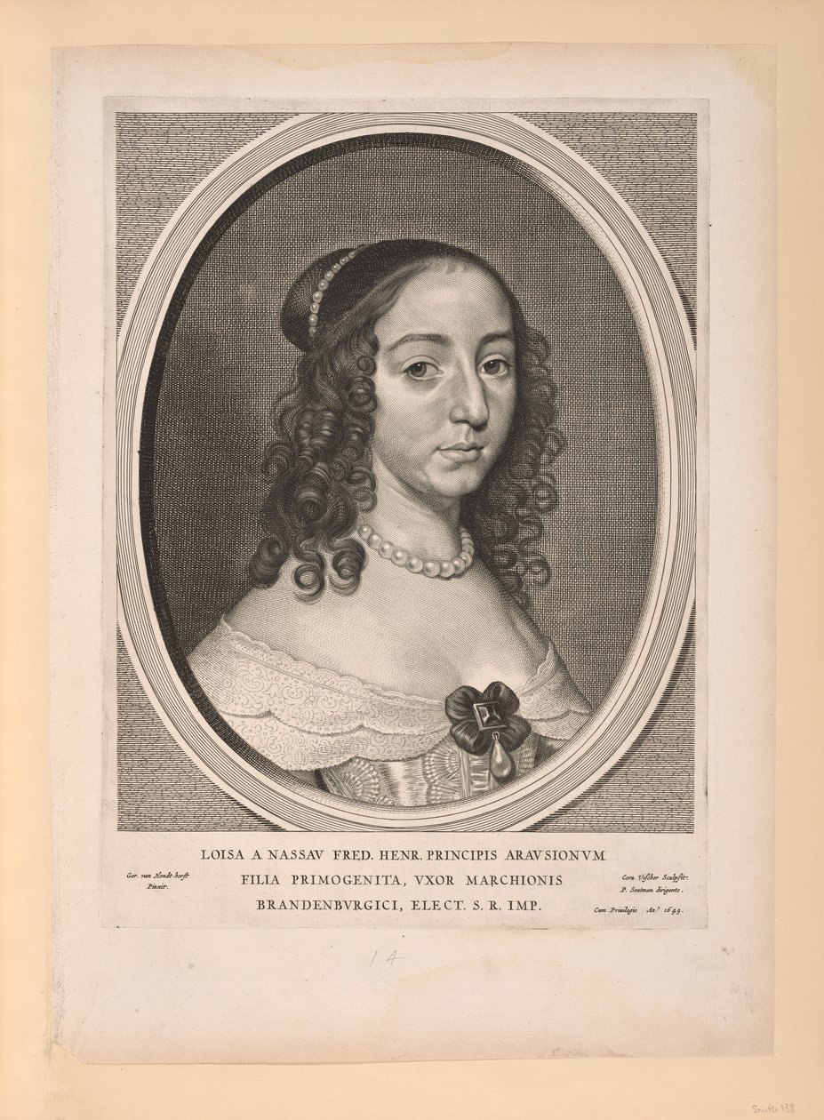 Louise Henrietta, Narancs-Nassau hercegnője, a Kilenc portréból alkotó: Cornelis Visscher