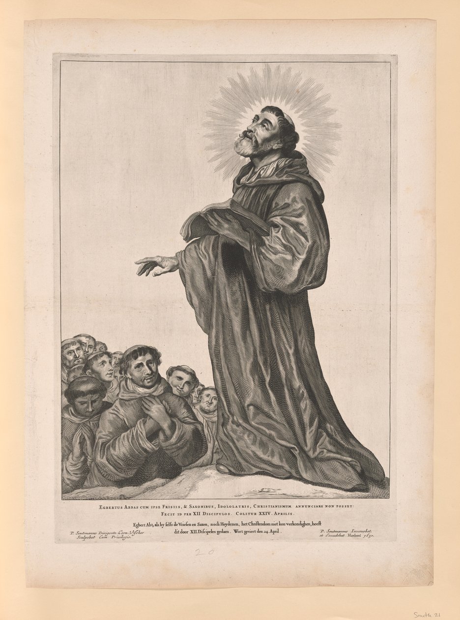 Szent Egbert apát, az Észak- és Dél-Hollandia szentjei közül alkotó: Cornelis Visscher