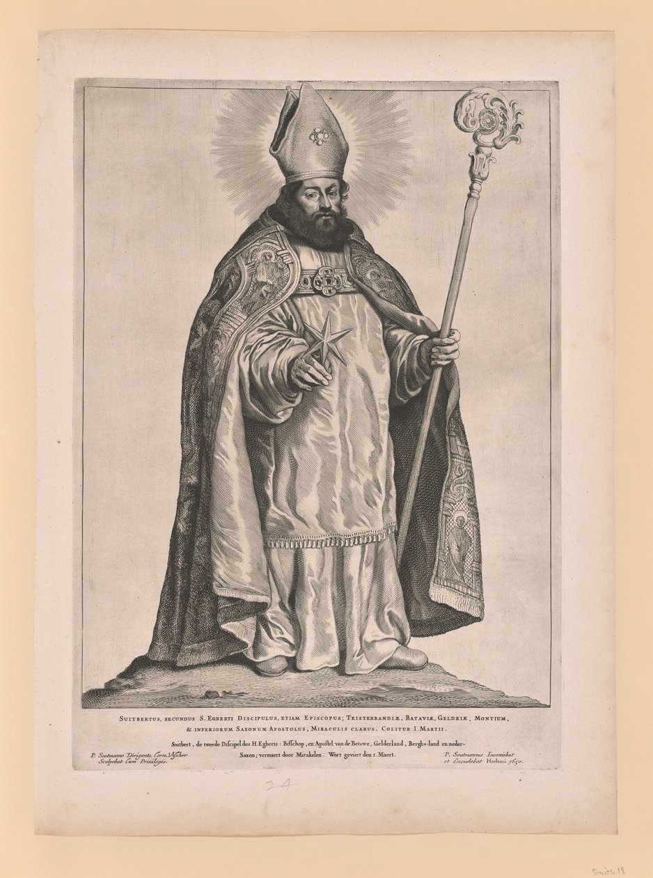 Utrechti Szent Frigyes, az Észak- és Dél-Hollandia szentjei című könyvből. alkotó: Cornelis Visscher