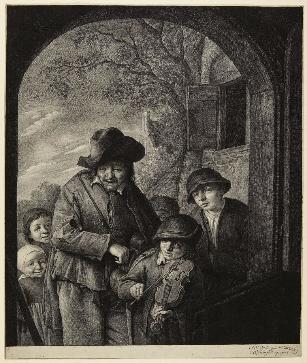 Az utazó zenészek alkotó: Cornelis Visscher