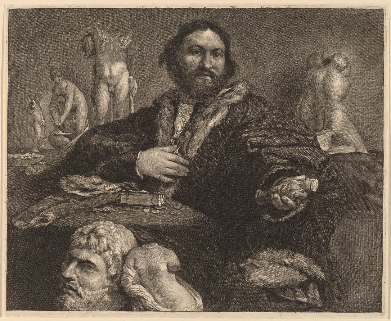 Andrea Odoni alkotó: Cornelis Visscher after Lorenzo Lotto