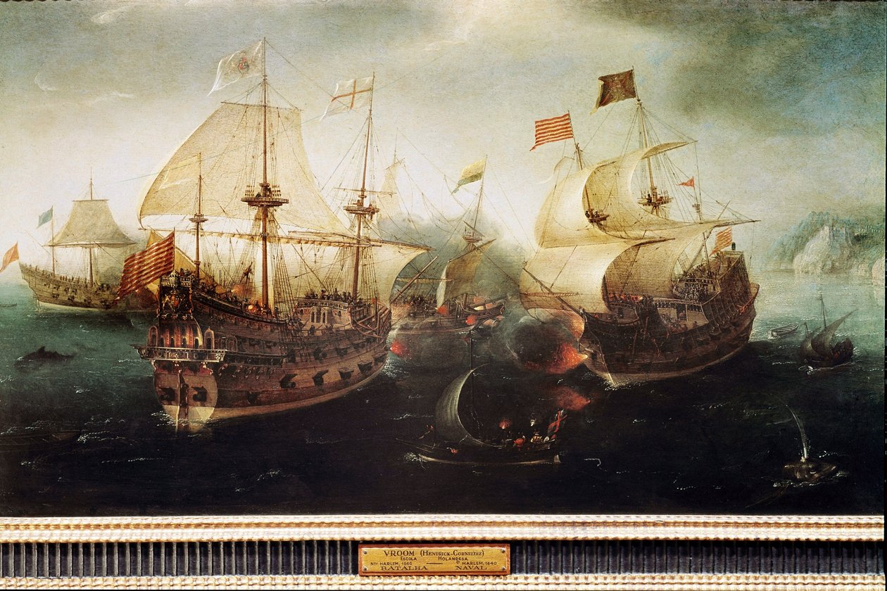 Tengeri csata jelenete (Festmény alkotó: Hendrick Cornelisz. Vroom