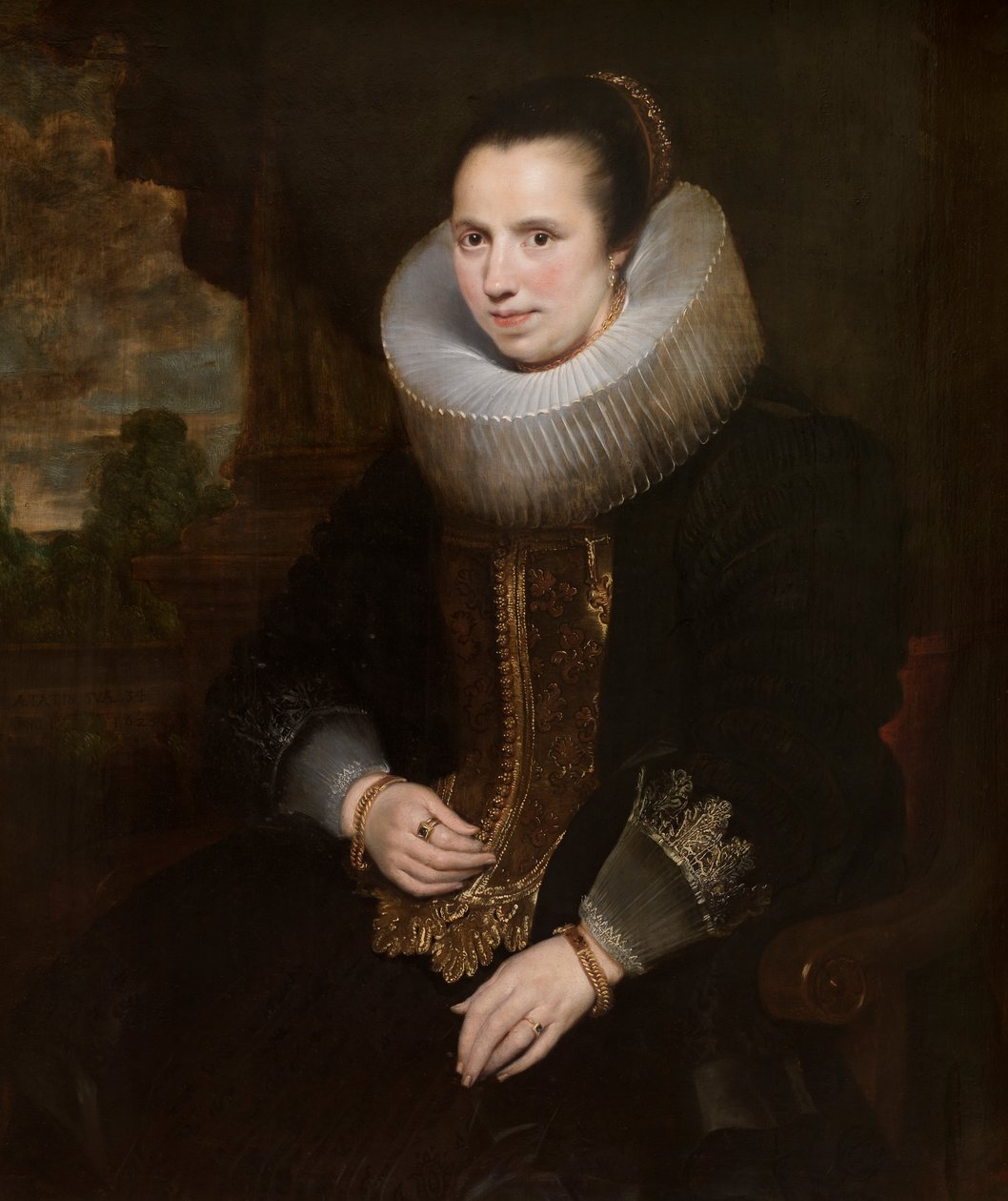Elisabeth Hoegaerts (olaj, vászon) (pár a 471109-hez) alkotó: Cornelis de (attr. to) Vos