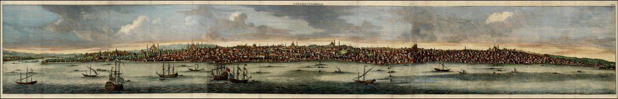 Cornelis De Bruyn 1698-as színes látképe Konstantinápolyról alkotó: Cornelis de Bruijn