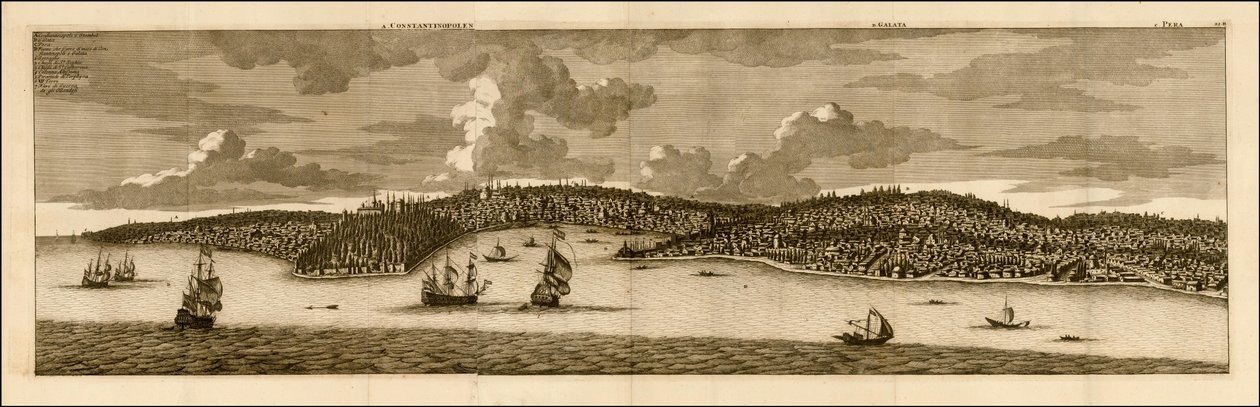 Cornelis De Bruyn 1698-as konstantinápolyi látképe alkotó: Cornelis de Bruijn