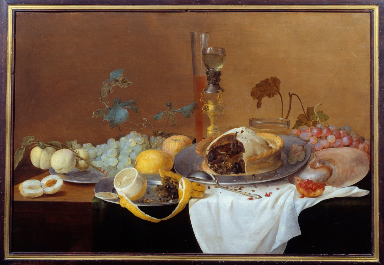 Cornelis de Heem (1631-1695) Csendélet pástétom festményével, 17. századi Nantes, Musee des Beaux Arts alkotó: Cornelis de Heem