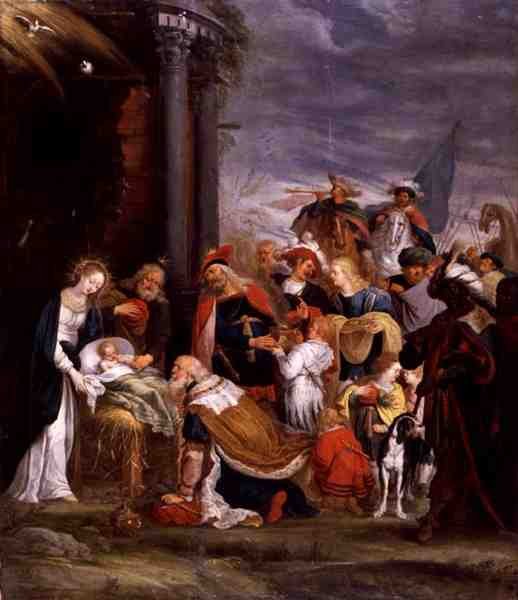 A mágusok imádása (olaj, réz) alkotó: Cornelis de I Baellieur