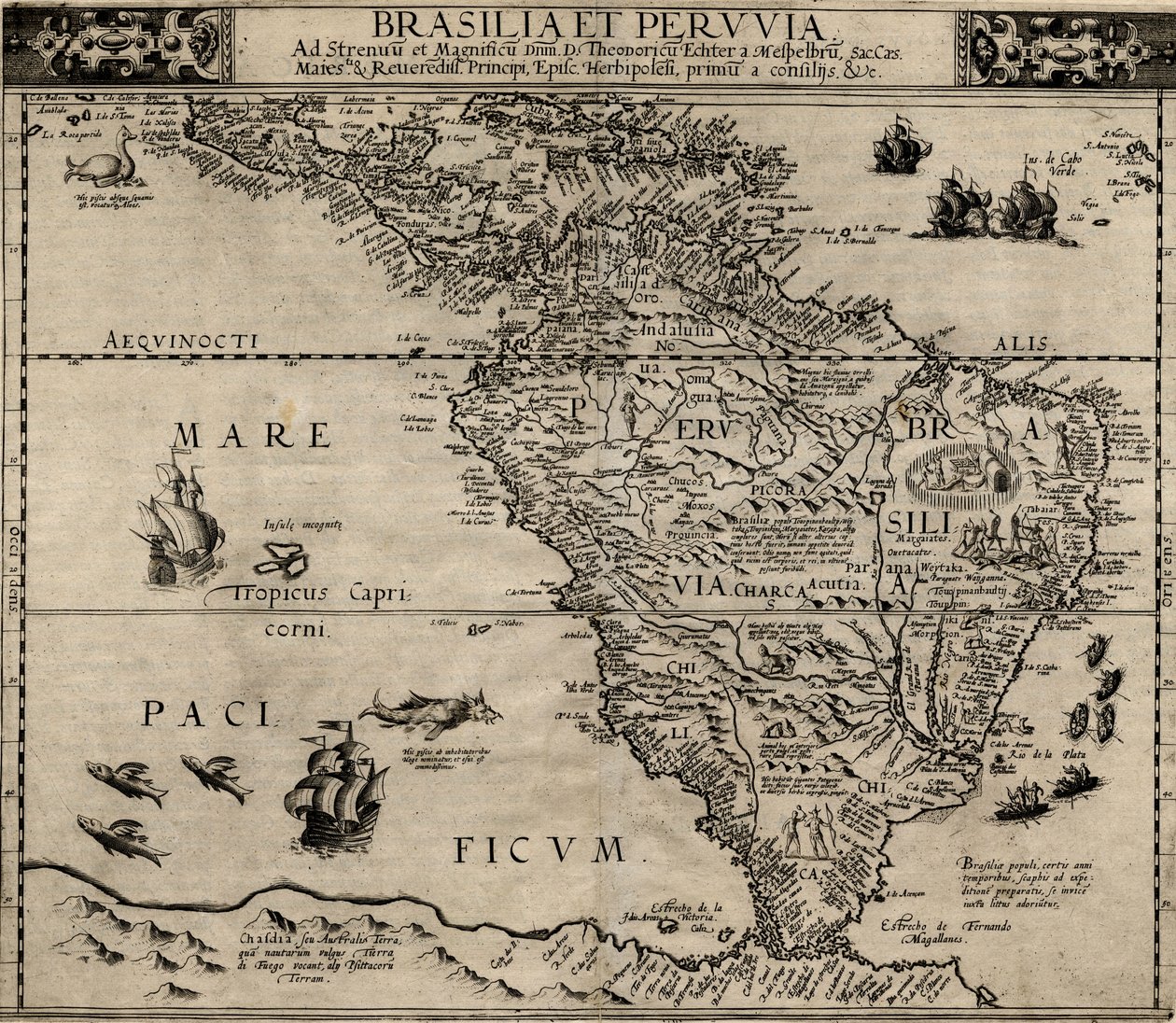 Brazília és Peruvia alkotó: Cornelis de Jode