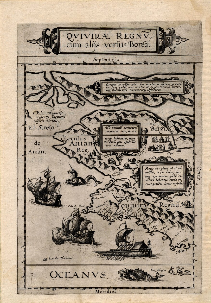 Quivirae regnu(m) cum alijs versus borea(m) alkotó: Cornelis de Jode