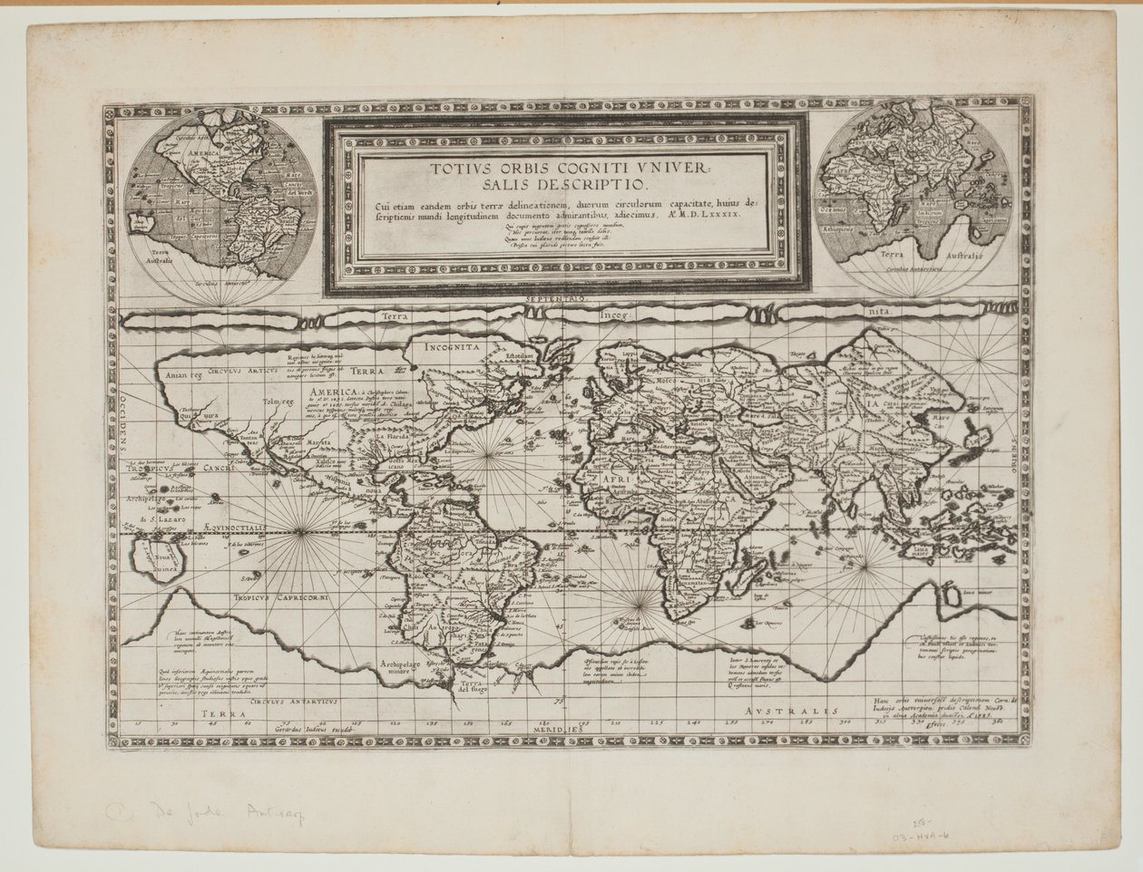 A világ kognitív egyetemes leírása, Antwerpen, 1593 alkotó: Cornelis de Jode