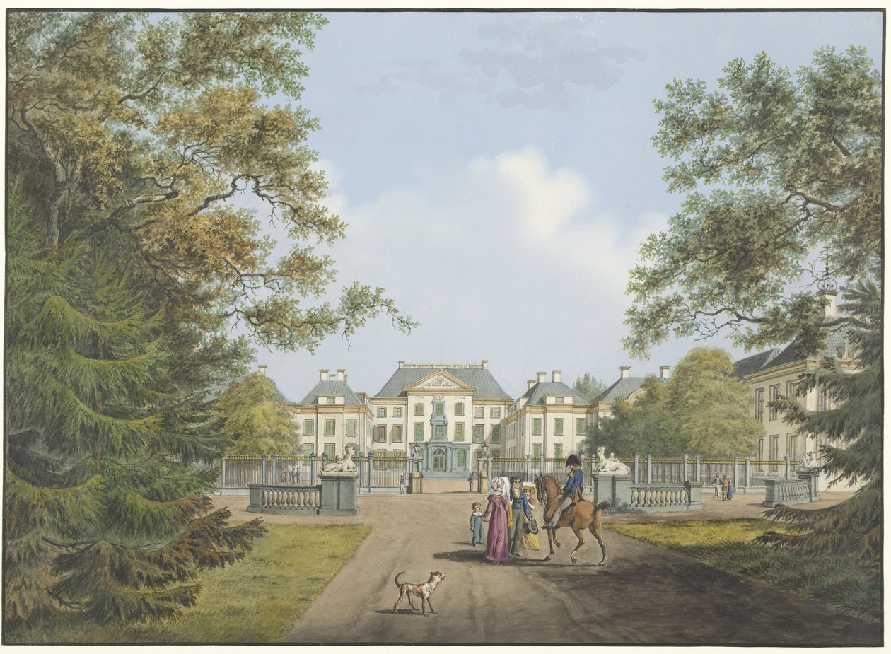 Kilátás a Het Loo palotára alkotó: Cornelis de Kruyff