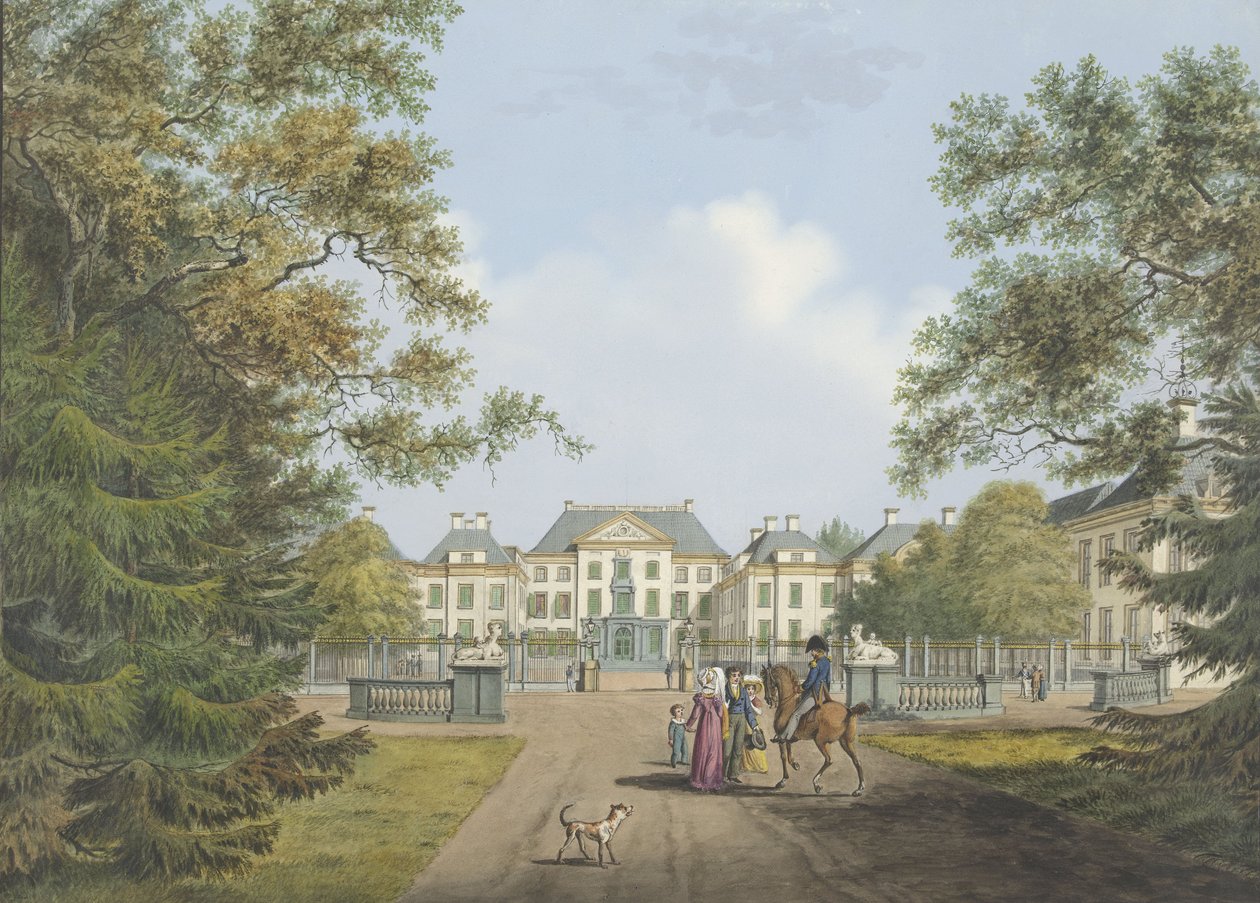 Kilátás a Het Loo palotára alkotó: Cornelis de Kruyff