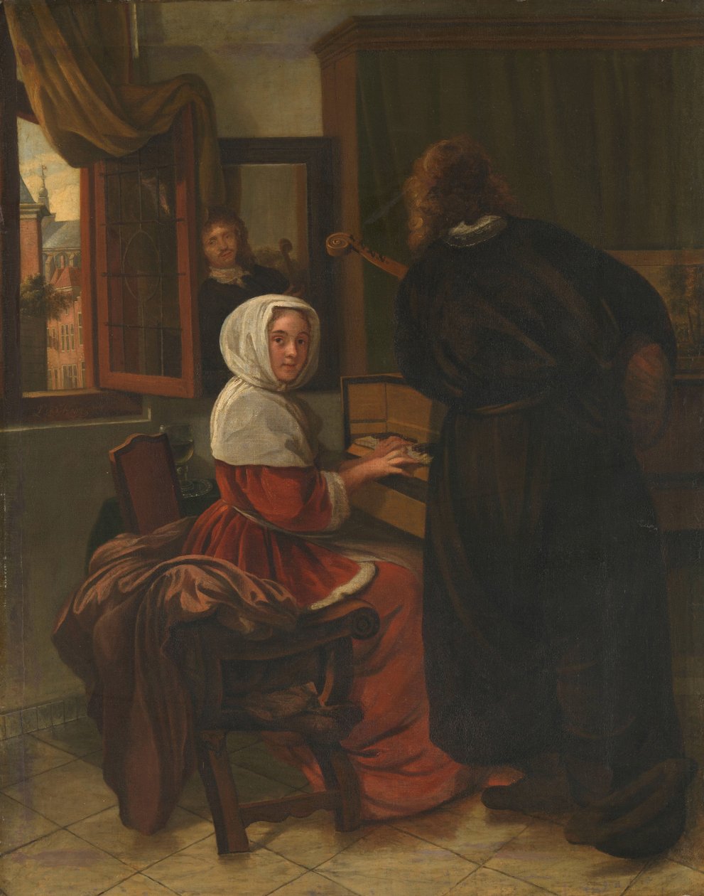 Páros zenélés alkotó: Cornelis de Man (manner of)