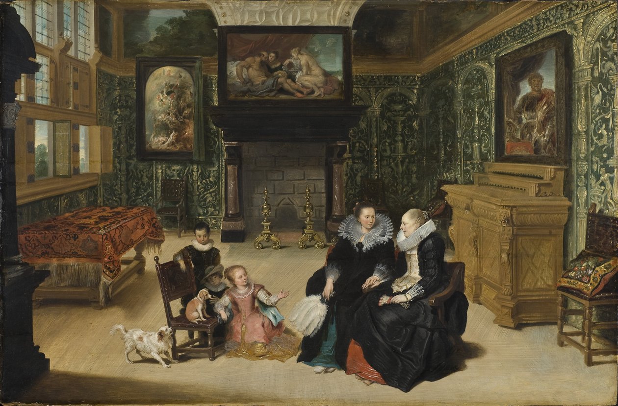 Belső, „Rubens szalon” néven, Vos, Cornelis de (1584-1651). Olaj, fa. Mérete: 75x115 cm. Nemzeti Múzeum Stockholm alkotó: Cornelis de Vos