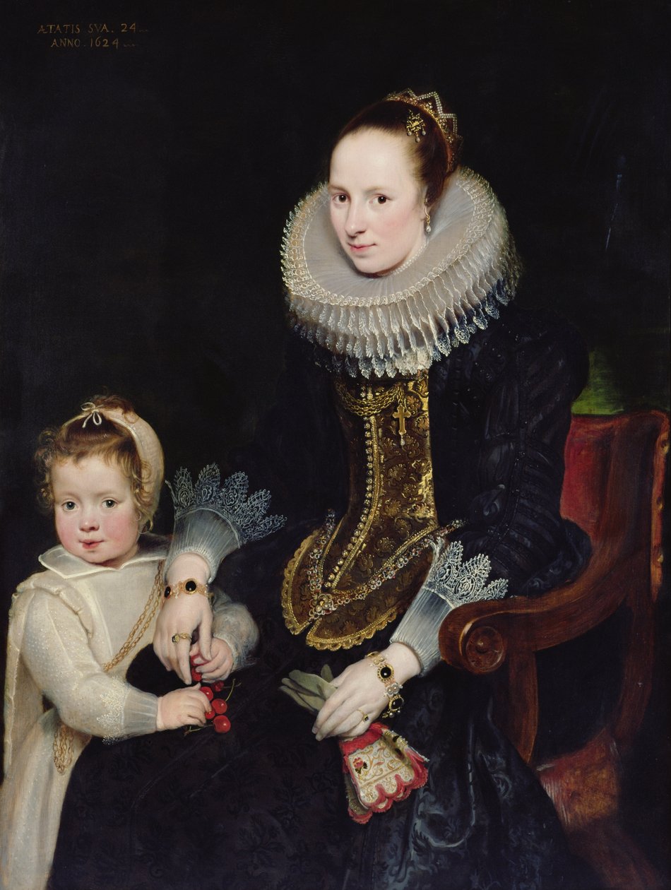 Egy hölgy és lánya portréja (olaj, panel) alkotó: Cornelis de Vos