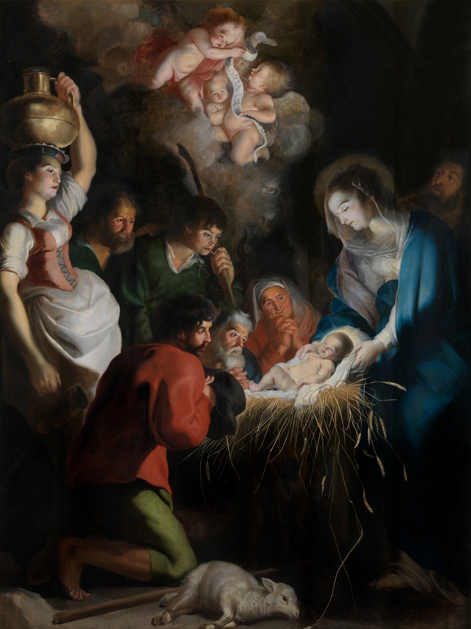 Krisztus születése (olaj a panelen) alkotó: Cornelis de Vos
