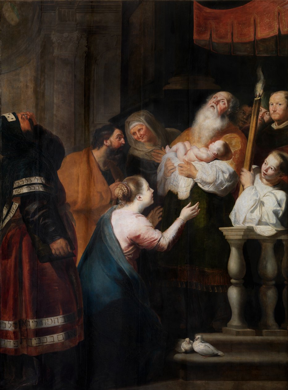 A prezentáció megtisztítása a templomban (olaj a panelen) alkotó: Cornelis de Vos